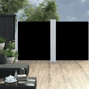 Tenda Da Sole Laterale Retrattile Nera 140x600 cm