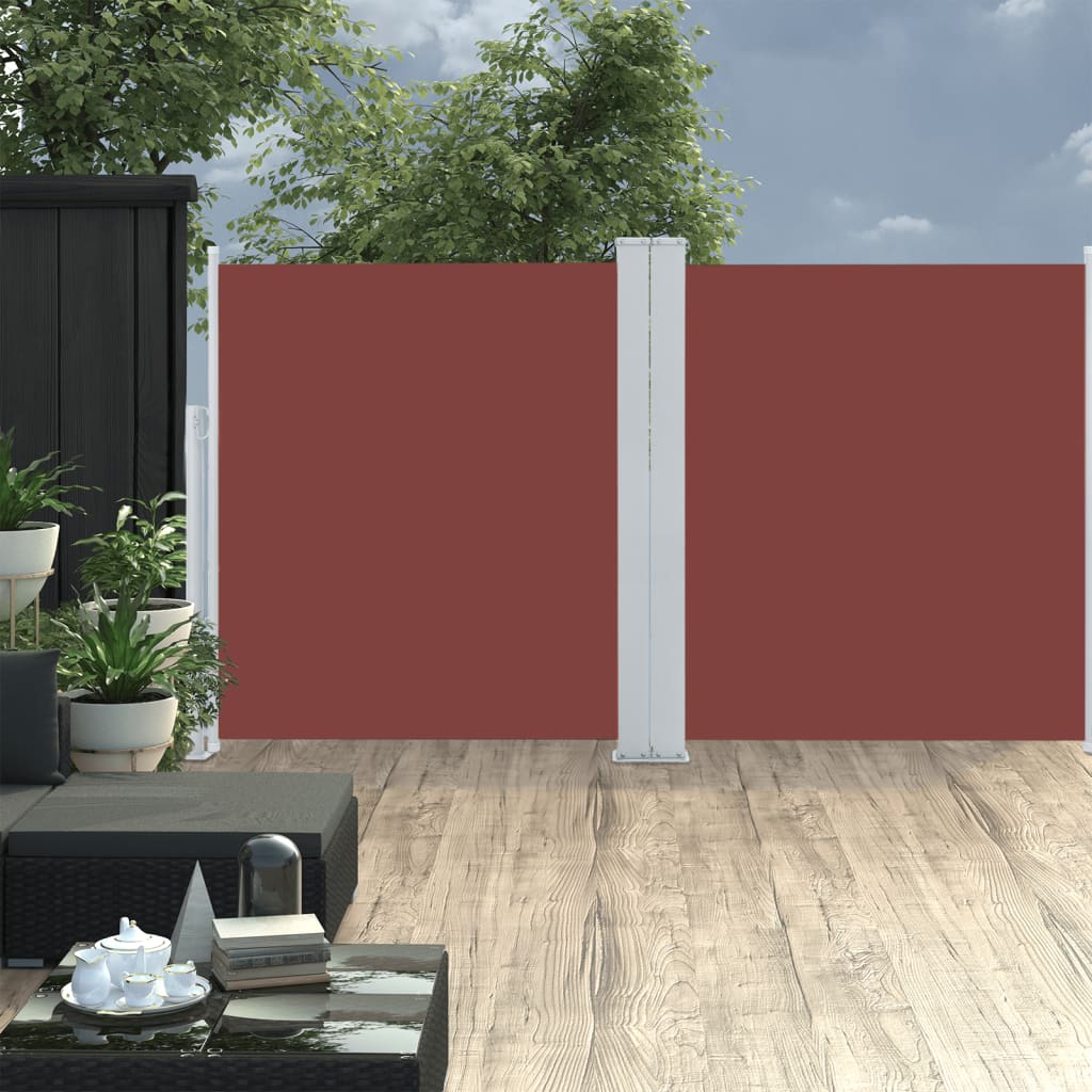 Tenda Da Sole Laterale Retrattile Marrone 140x600 cm
