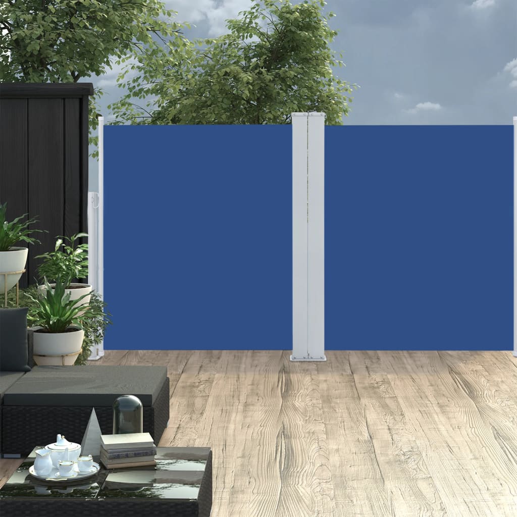 Tenda Da Sole Laterale Retrattile Blu 140x600 cm