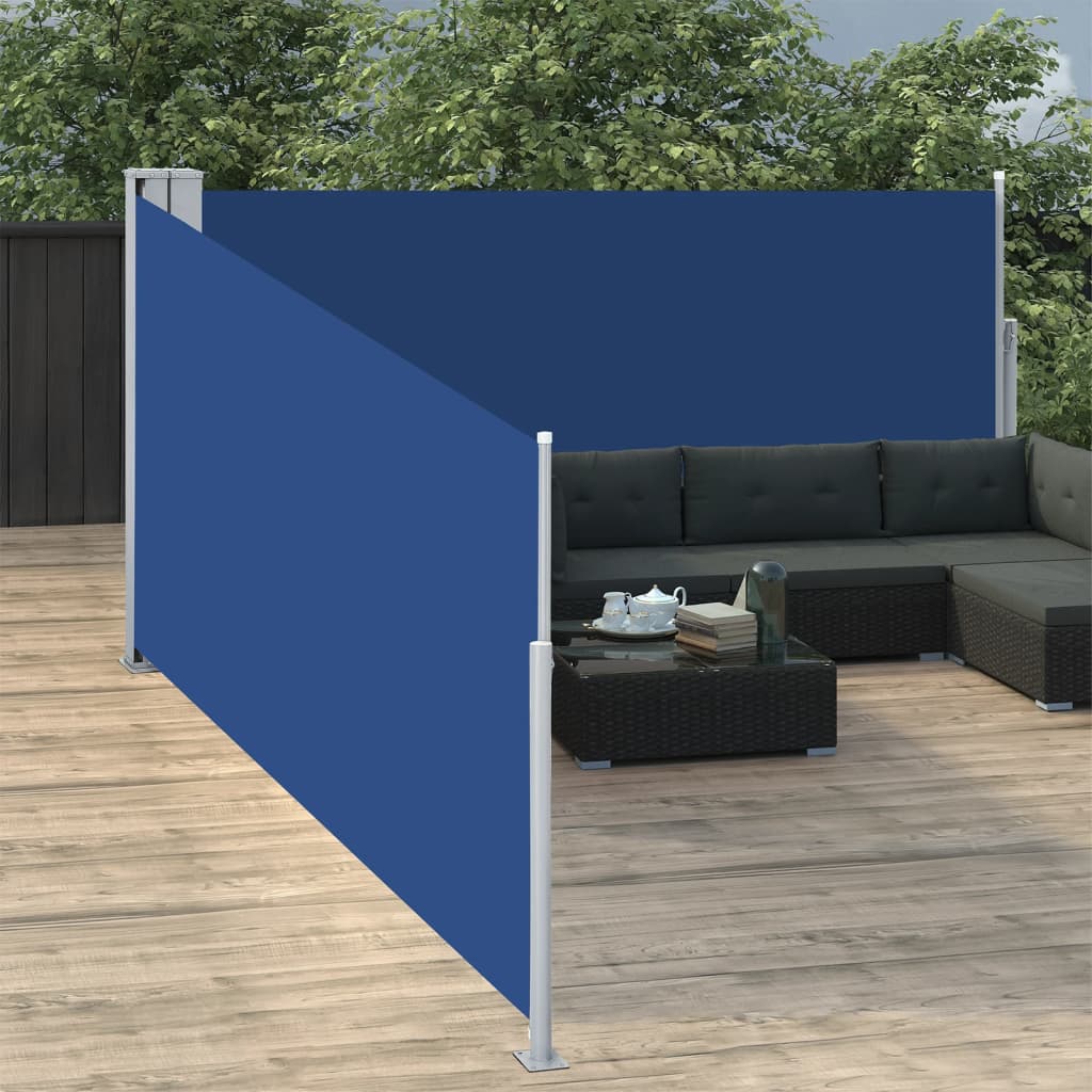 Tenda Da Sole Laterale Retrattile Blu 100x1000 cm