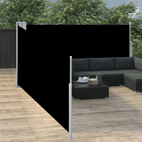 Tenda Da Sole Laterale Retrattile Nera 120x1000 cm - Image 3