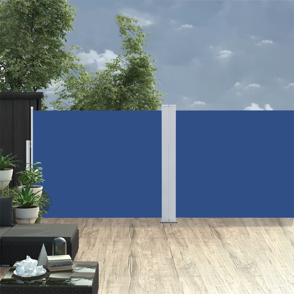 Tenda Da Sole Laterale Retrattile Blu 140x1000 cm