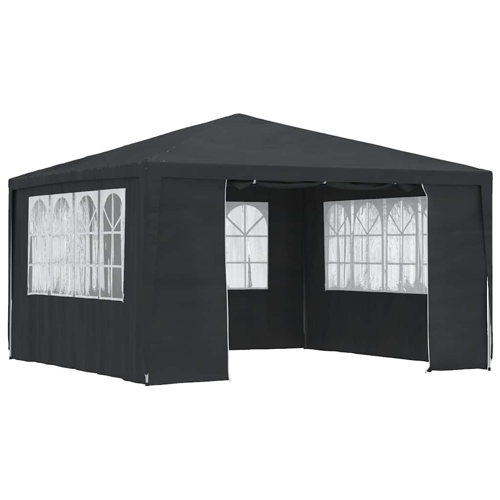 Gazebo Professionale Con Pareti 4x4 M Antracite 90 G/m²