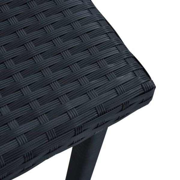 Tavolino Da Tè Da Giardino Nero 40x40x40 Cm In Polyrattan - Image 3