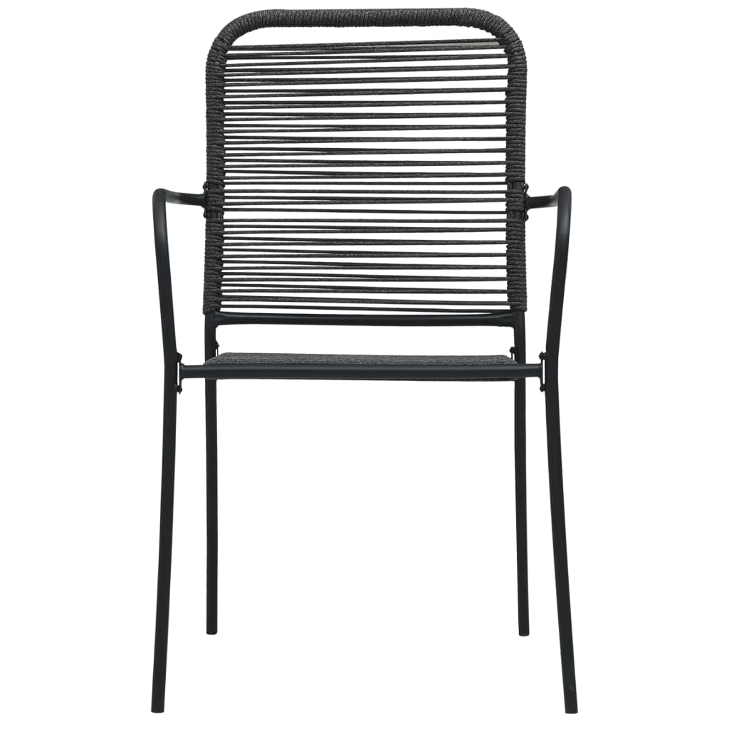 Set Da Pranzo Da Esterni 5 Pz In Corda Di Cotone E Acciaio Nero - Image 6