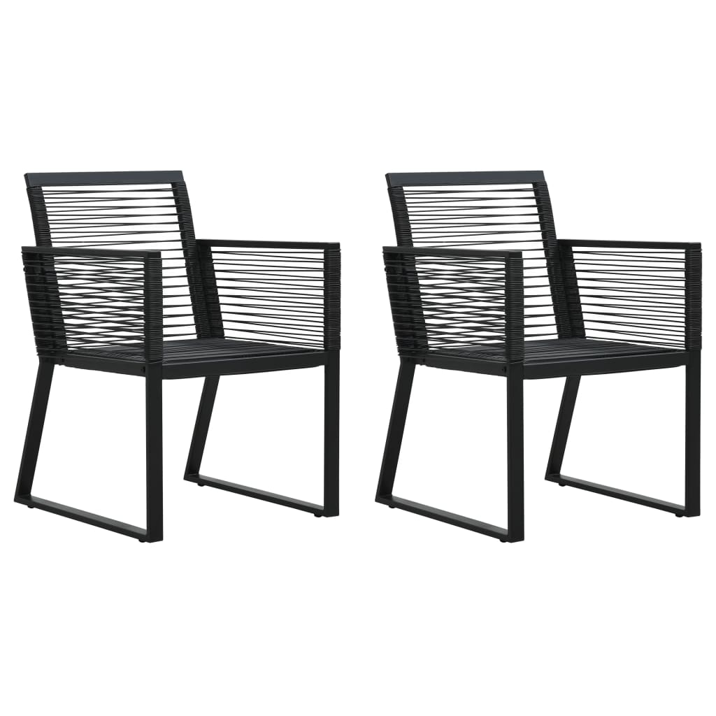 Sedie Da Giardino 2 Pz Nere In Rattan Pvc