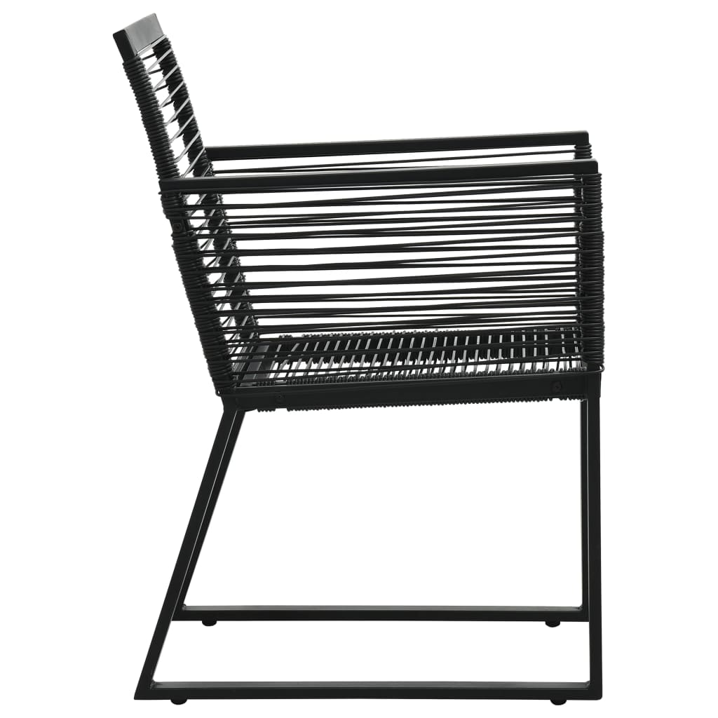 Sedie Da Giardino 2 Pz Nere In Rattan Pvc - Image 4