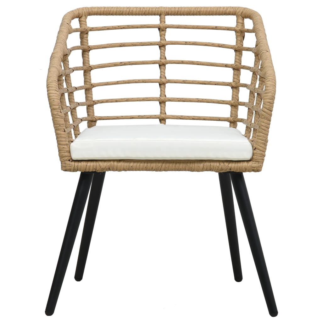 Sedie Da Giardino 2 Pz Con Cuscini In Polyrattan Rovere - Image 3