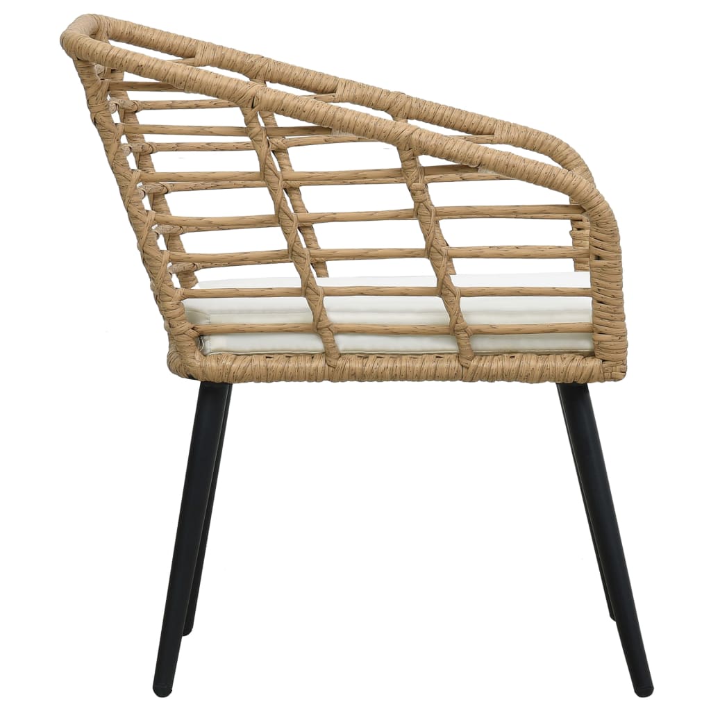 Sedie Da Giardino 2 Pz Con Cuscini In Polyrattan Rovere - Image 4