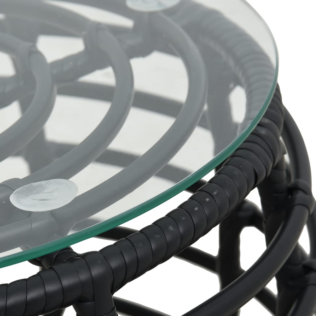 Set Da Bistrot 3 Pz In Polyrattan Nero - Image 3