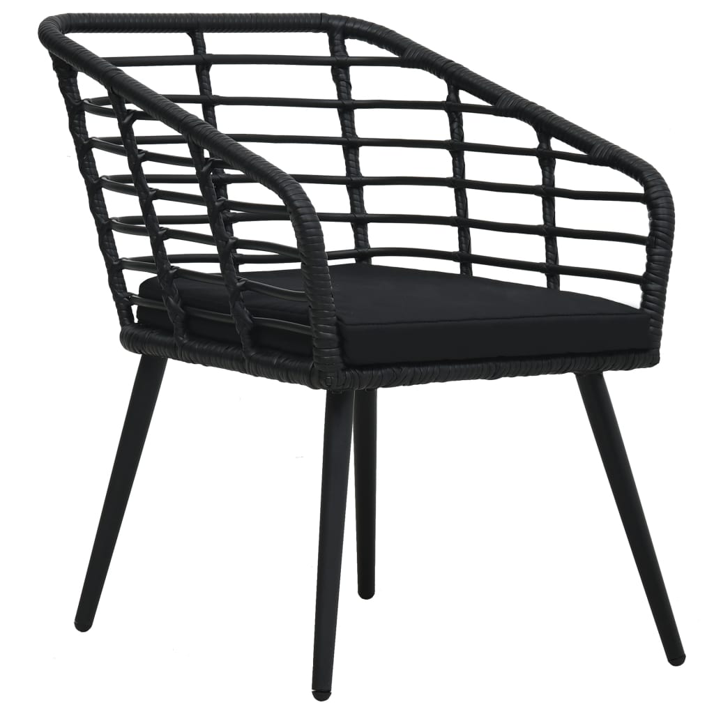 Set Da Bistrot 3 Pz In Polyrattan Nero - Image 4