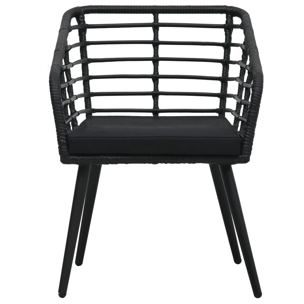 Set Da Bistrot 3 Pz In Polyrattan Nero - Image 5