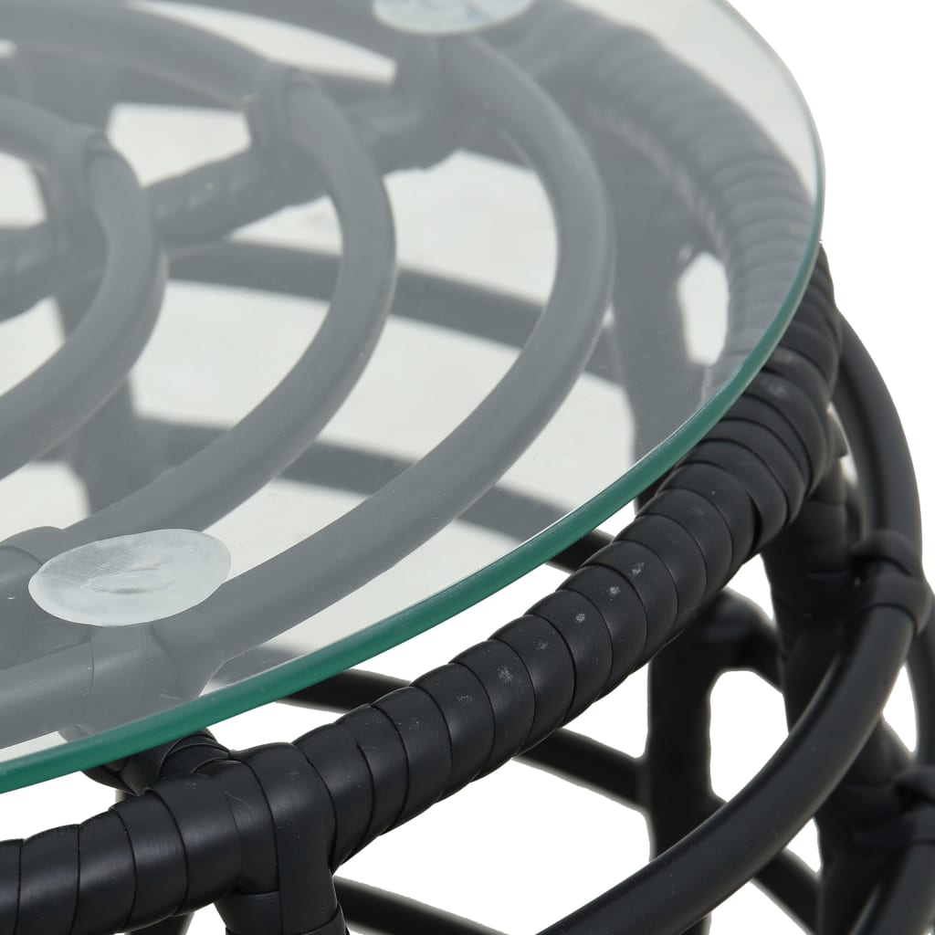 Set Da Bistrot 3 Pz In Polyrattan Nero - Image 3