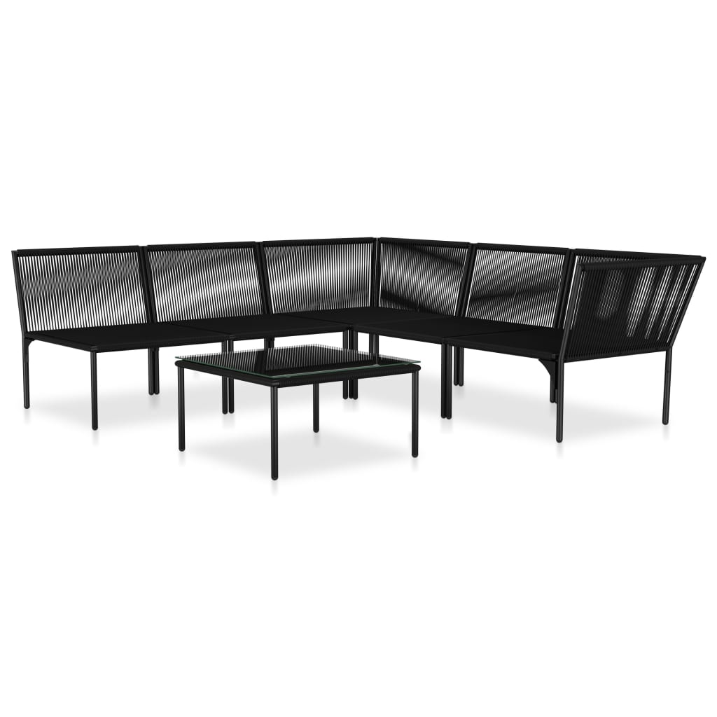 Set Divani Da Giardino 6 Pz Con Cuscini Neri In Pvc - Image 3