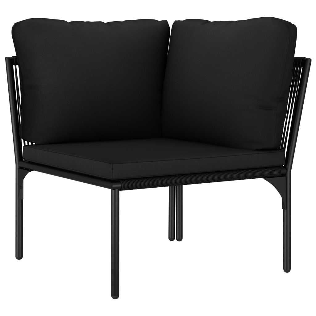 Set Divani Da Giardino 6 Pz Con Cuscini Neri In Pvc - Image 6