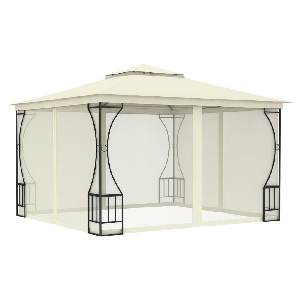 Gazebo Con Rete 300x300x265 Cm Crema