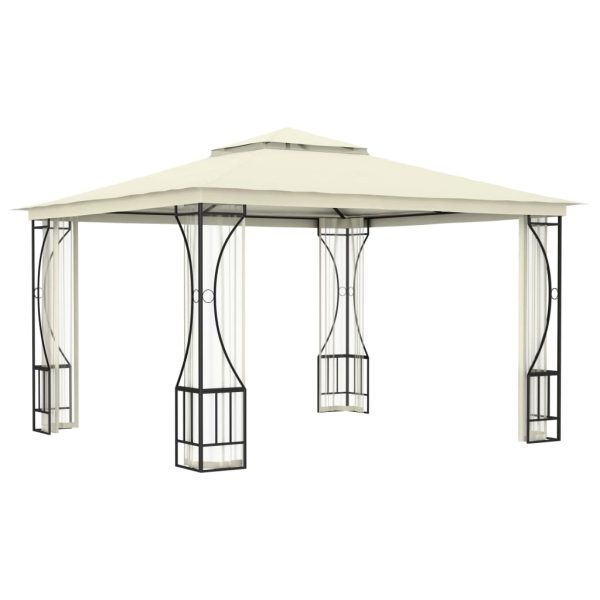 Gazebo Con Rete 300x300x265 Cm Crema - Image 3