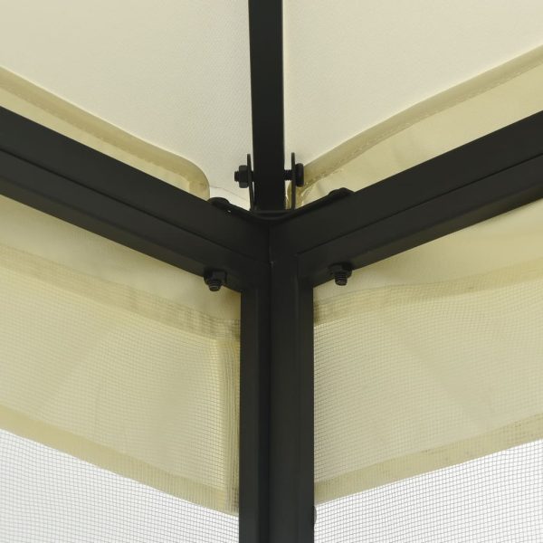 Gazebo Con Rete 300x300x265 Cm Crema - Image 4