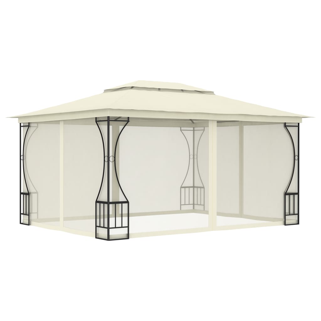 Gazebo Con Rete 300x400x265 Cm Crema