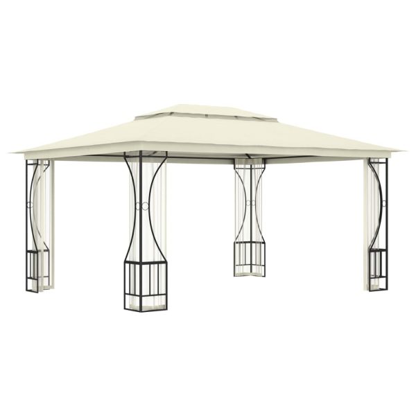 Gazebo Con Rete 300x400x265 Cm Crema - Image 4