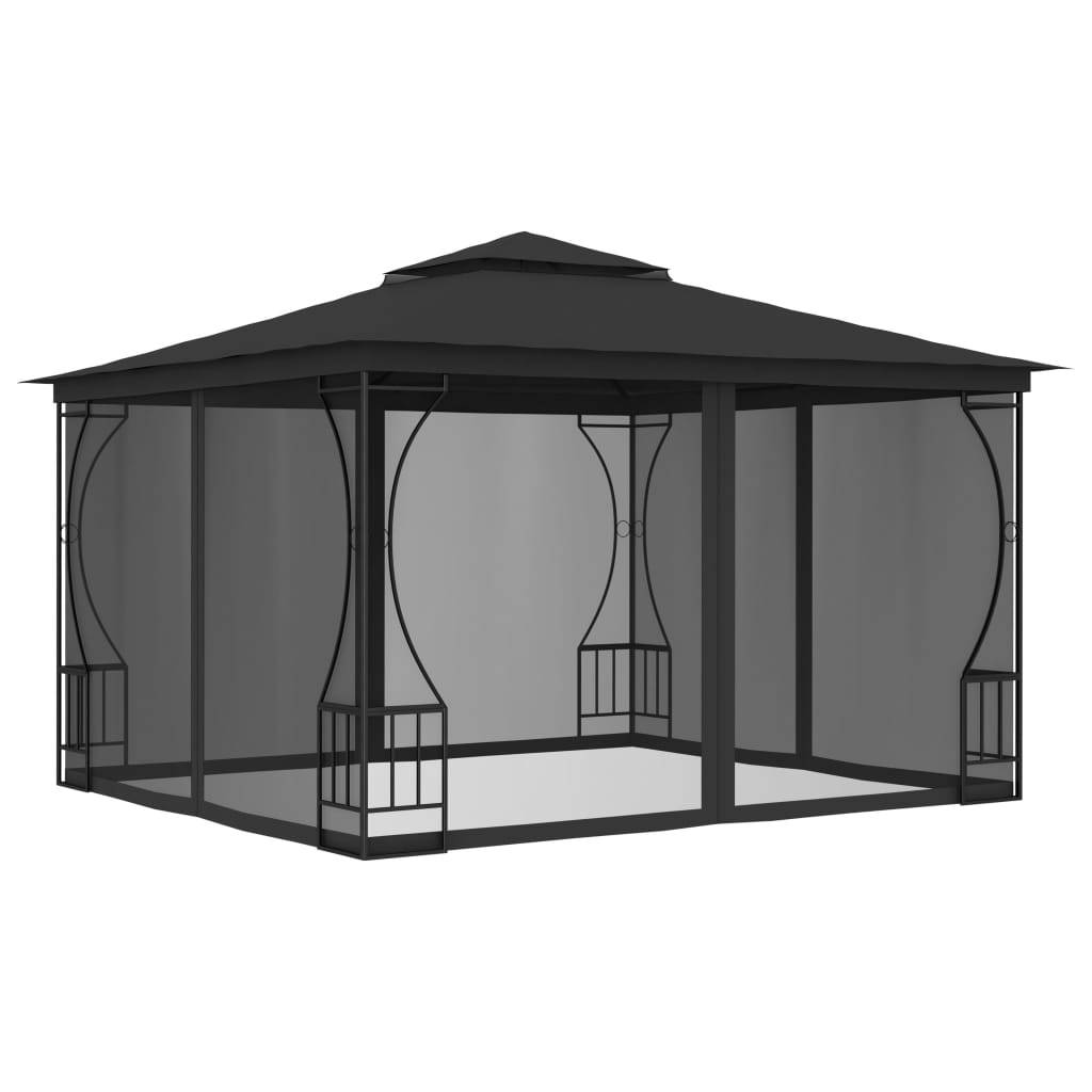Gazebo Con Rete 300x300x265 Cm Antracite