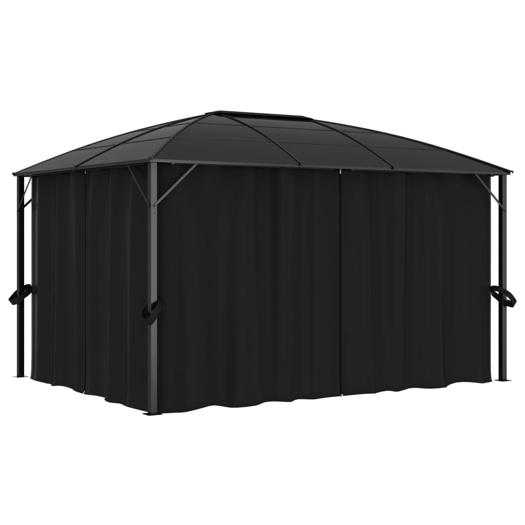 Gazebo Con Tende 400x300x265 Cm Antracite