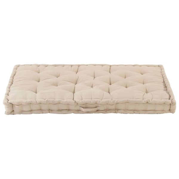 Cuscino Per Pallet E Pavimento In Cotone 120x80x10 Cm Beige - Image 3