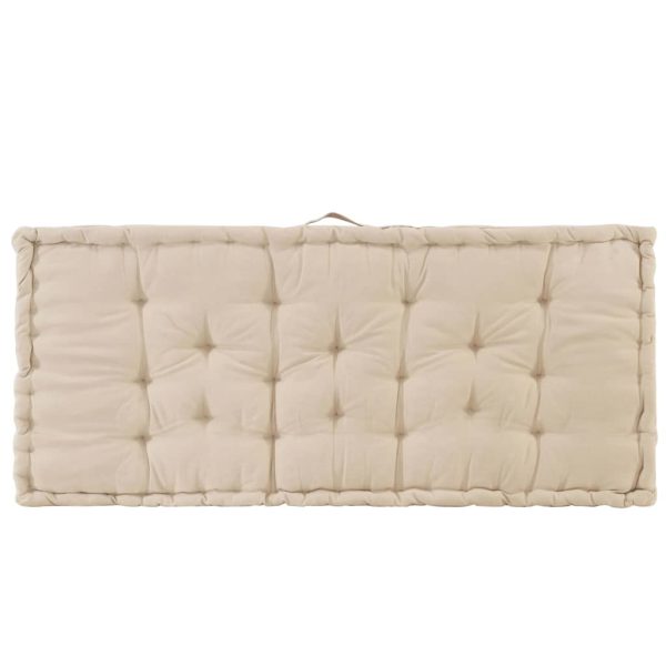 Cuscino Per Pallet E Pavimento In Cotone 120x80x10 Cm Beige - Image 4