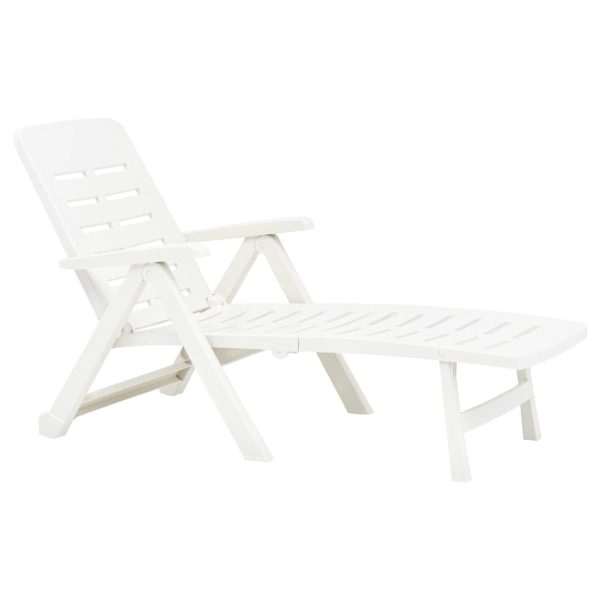 Lettino Prendisole Pieghevole In Plastica Bianco - Image 3