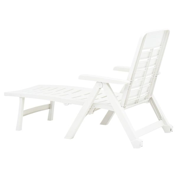 Lettino Prendisole Pieghevole In Plastica Bianco - Image 6