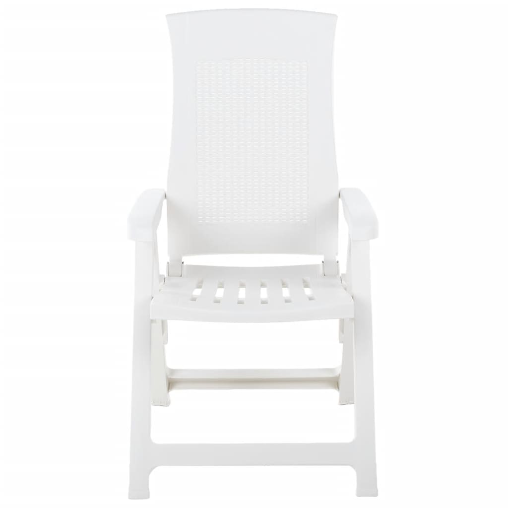Sedie Reclinabili Da Giardino 2 Pz In Plastica Bianca - Image 3