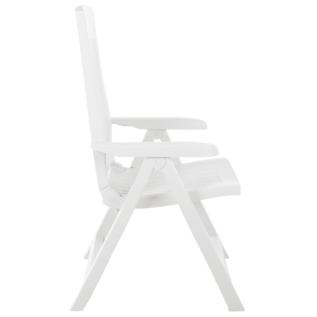 Sedie Reclinabili Da Giardino 2 Pz In Plastica Bianca - Image 4