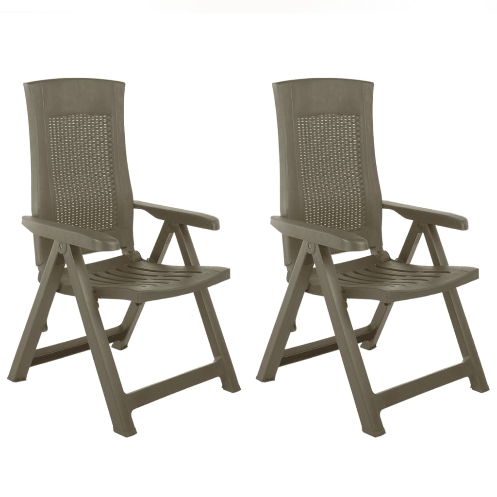 Sedie Reclinabili Da Giardino 2 Pz In Plastica Mocca