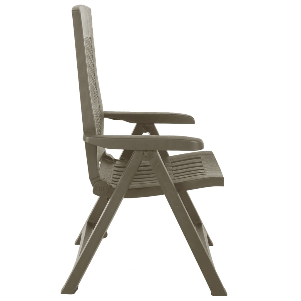 Sedie Reclinabili Da Giardino 2 Pz In Plastica Mocca - Image 4