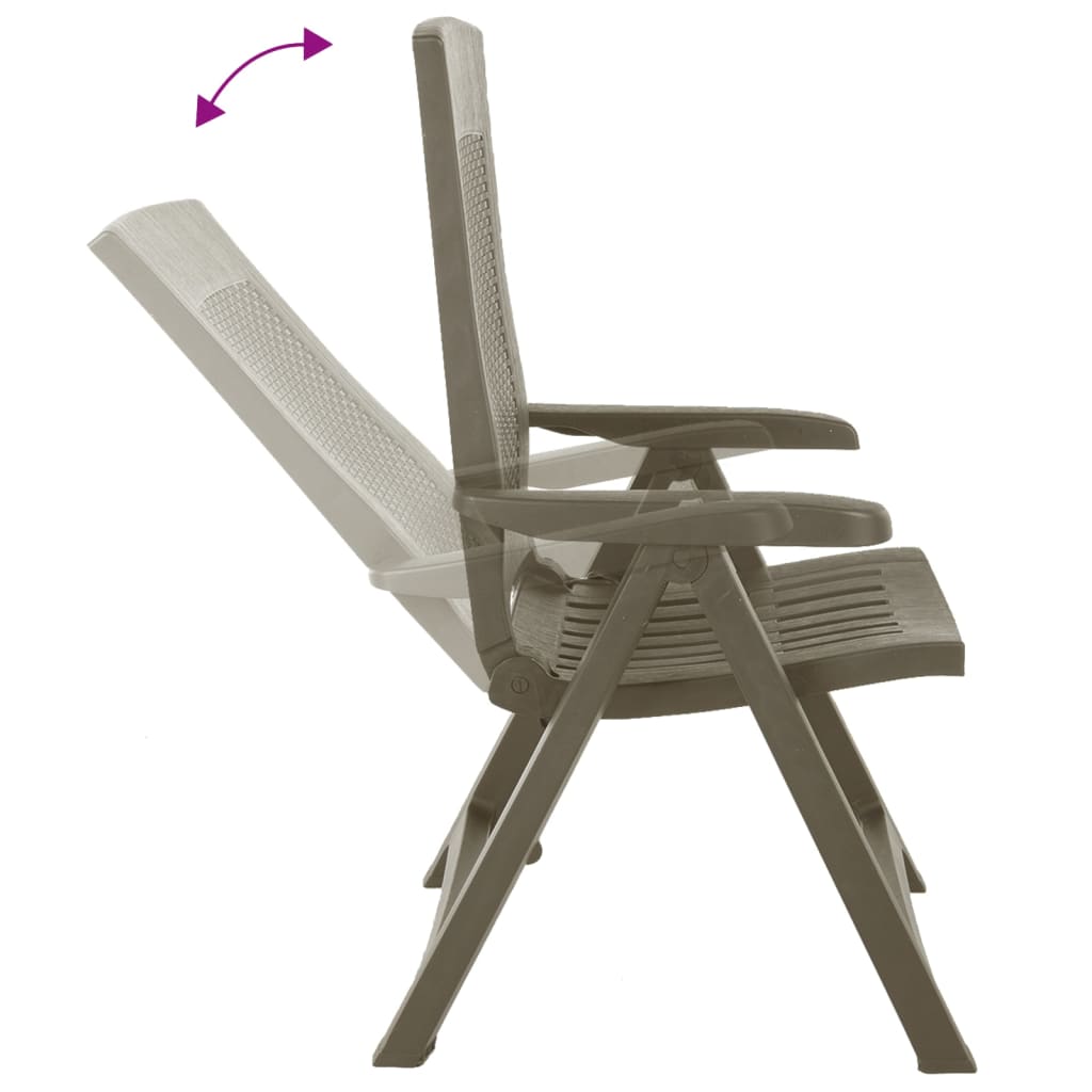 Sedie Reclinabili Da Giardino 2 Pz In Plastica Mocca - Image 6