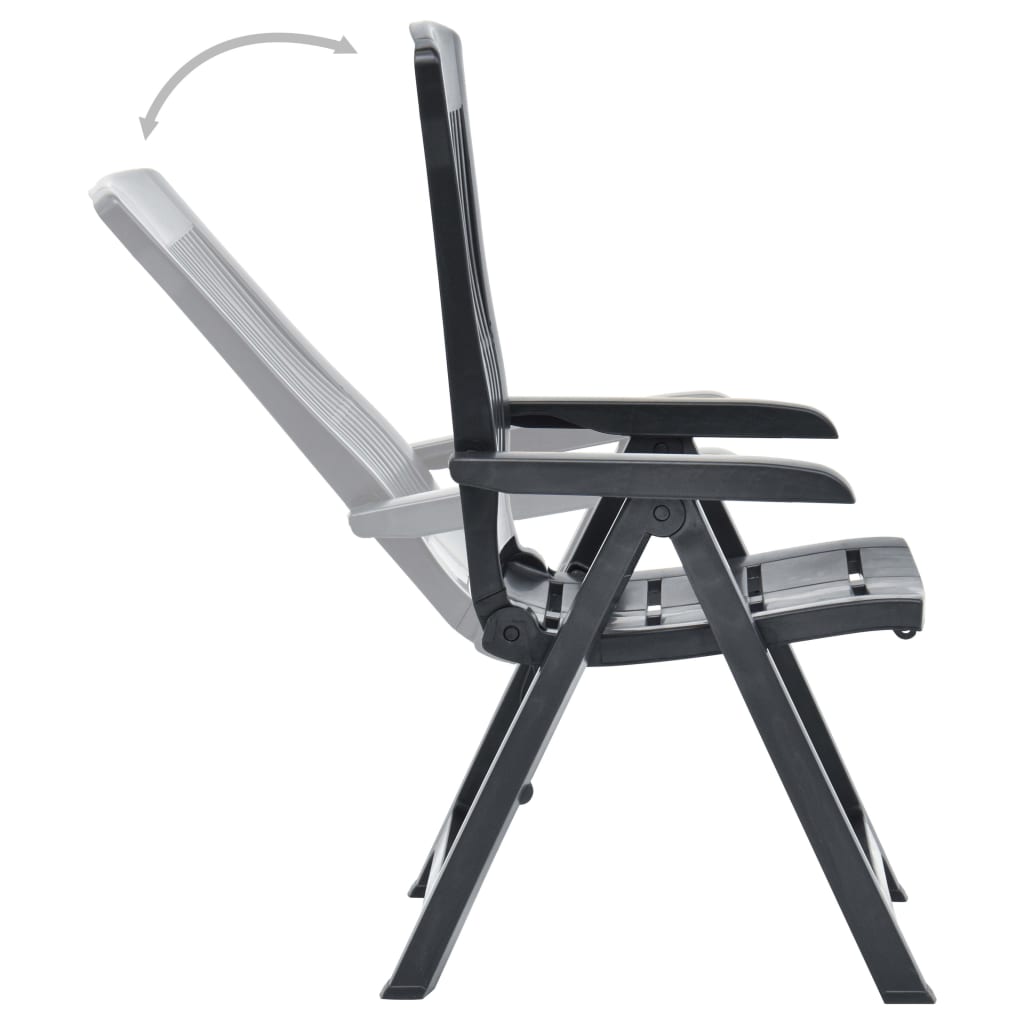 Sedie Da Giardino Reclinabili 2 Pz In Plastica Antracite - Image 6