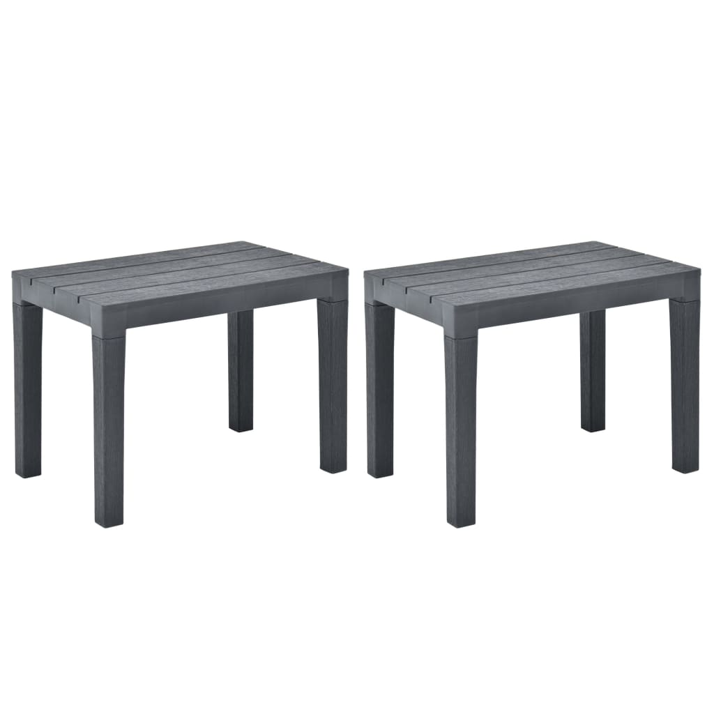 Panchine Da Giardino 2 Pz Antracite In Plastica