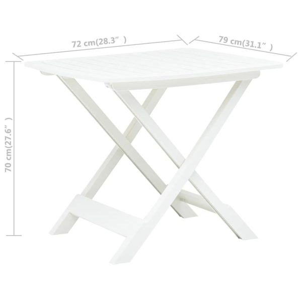 Tavolo Da Giardino Bianco 79x72x70 Cm Plastica - Image 6