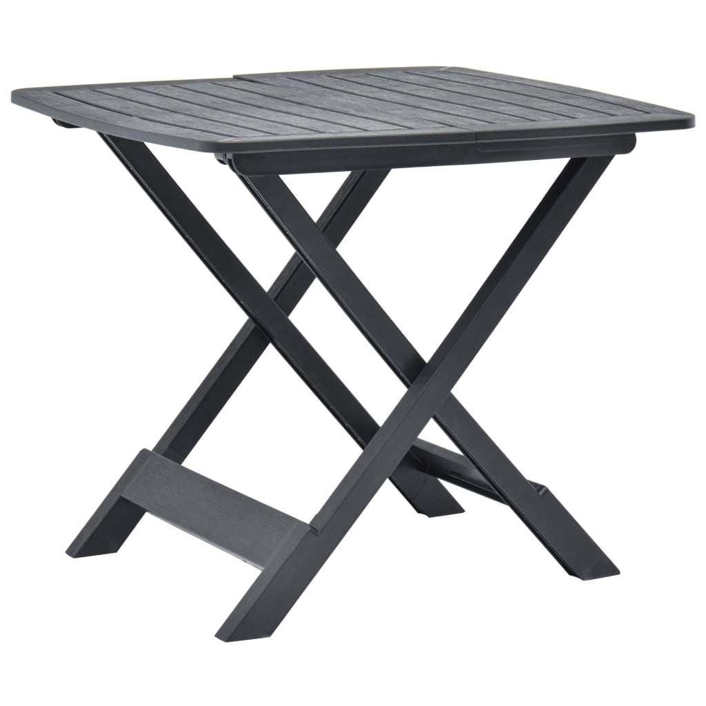 Tavolo Da Giardino Antracite 79x72x70 Cm In Plastica