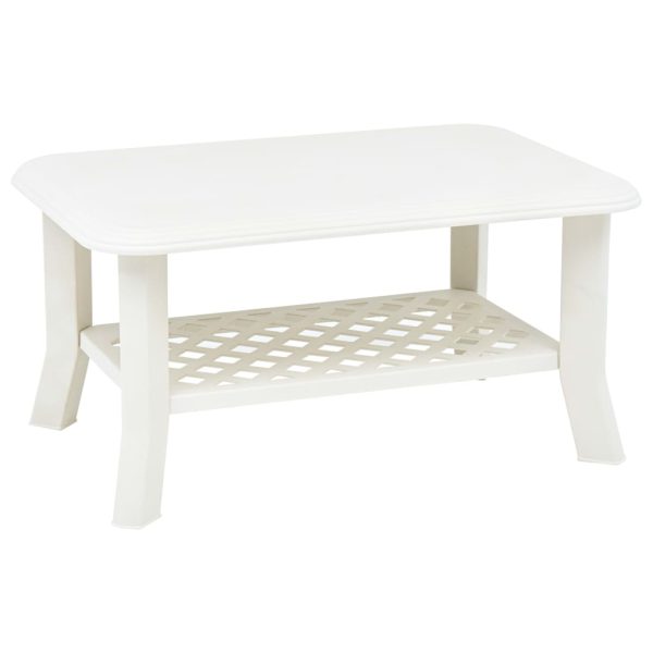 Tavolino Da Salotto Bianco 90x60x46 Cm In Plastica