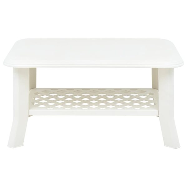 Tavolino Da Salotto Bianco 90x60x46 Cm In Plastica - Image 2