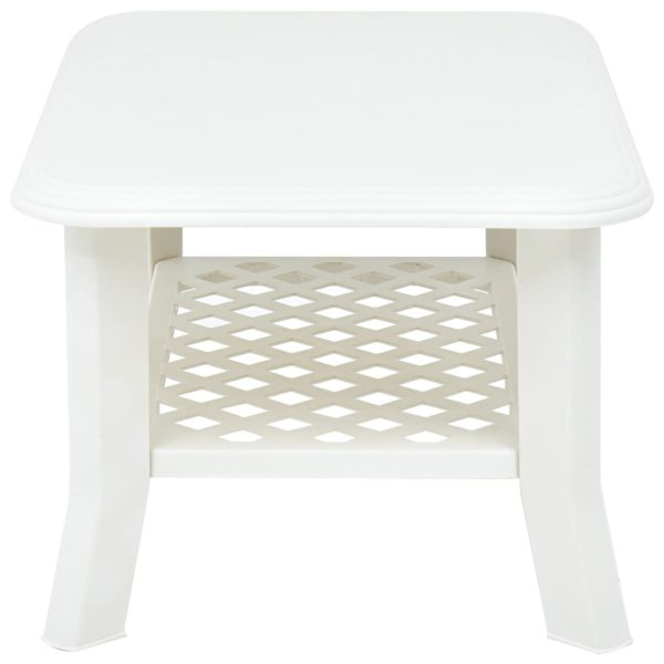 Tavolino Da Salotto Bianco 90x60x46 Cm In Plastica - Image 3