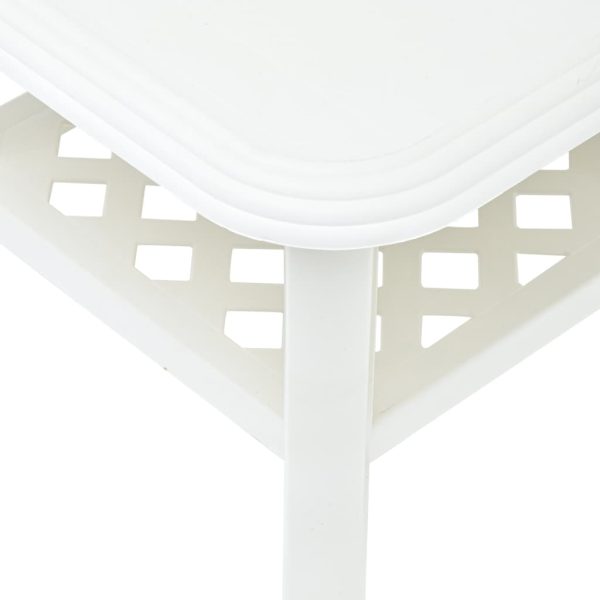 Tavolino Da Salotto Bianco 90x60x46 Cm In Plastica - Image 5