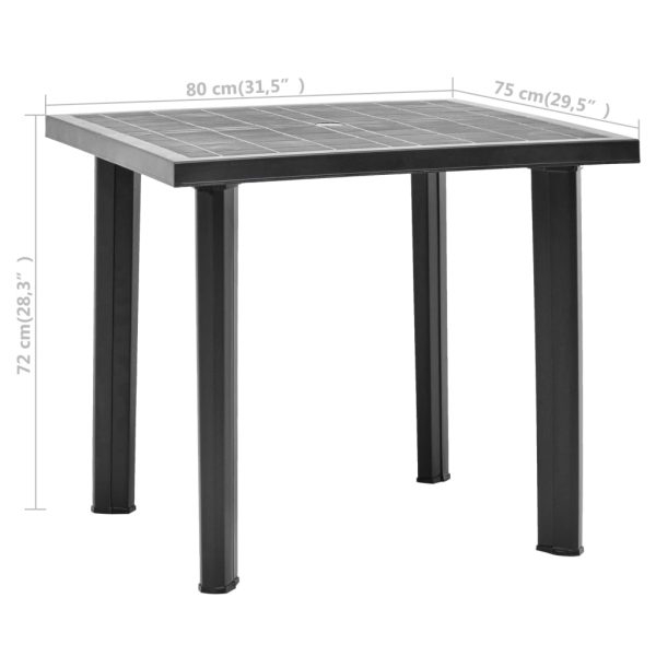 Tavolo Da Giardino Antracite 80x75x72 Cm In Plastica - Image 5