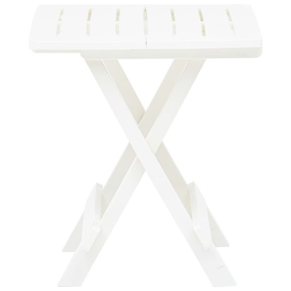Tavolo Da Giardino Pieghevole Bianco 45x43x50 Cm In Plastica - Image 3