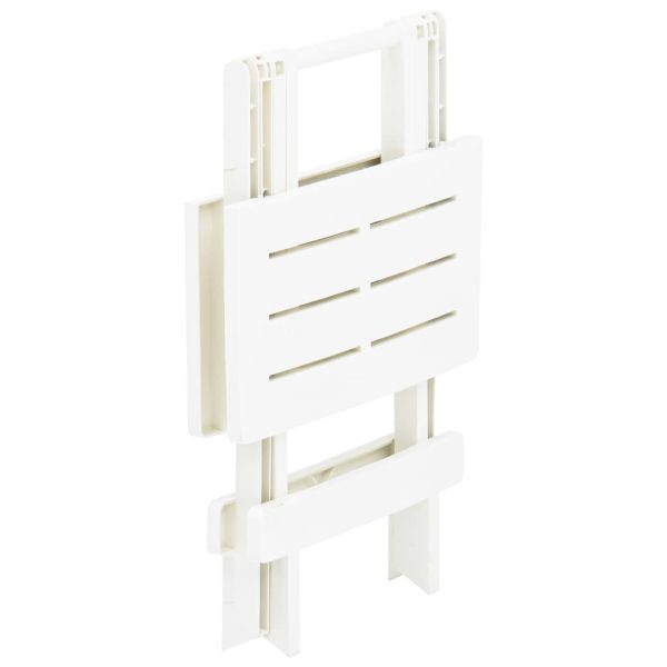 Tavolo Da Giardino Pieghevole Bianco 45x43x50 Cm In Plastica - Image 4