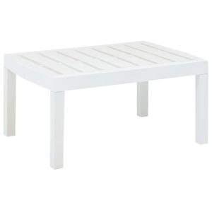 Tavolo Da Giardino Bianco 78x55x38 Cm In Plastica