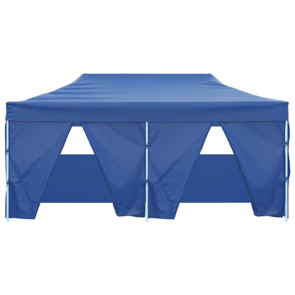 Gazebo Pieghevole Con 4 Pareti 3x6m Acciaio Blu - Image 3