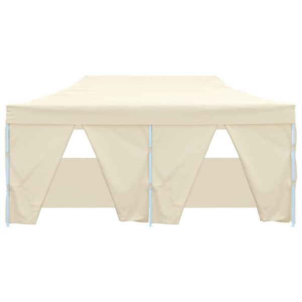 Gazebo Professionale Pieghevole Con 4 Pareti 3x6m Acciaio Crema - Image 3