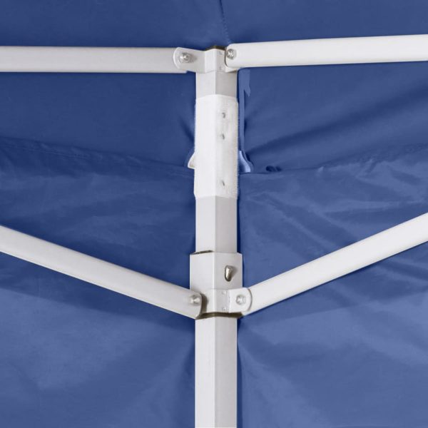 Gazebo Pieghevole Professionale 2 Pareti 2x2m Acciaio Blu - Image 3